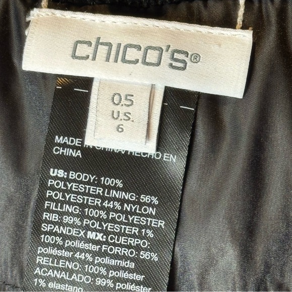 Chico’s Zenergy Reversible Animal Print/Black Puffer Jacket - Picture 10 of 10